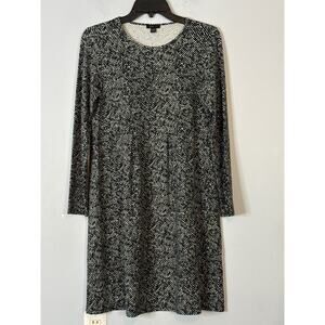 J. Jill Wearever Collection Women's Striped Pleated Dress Black White Size XS